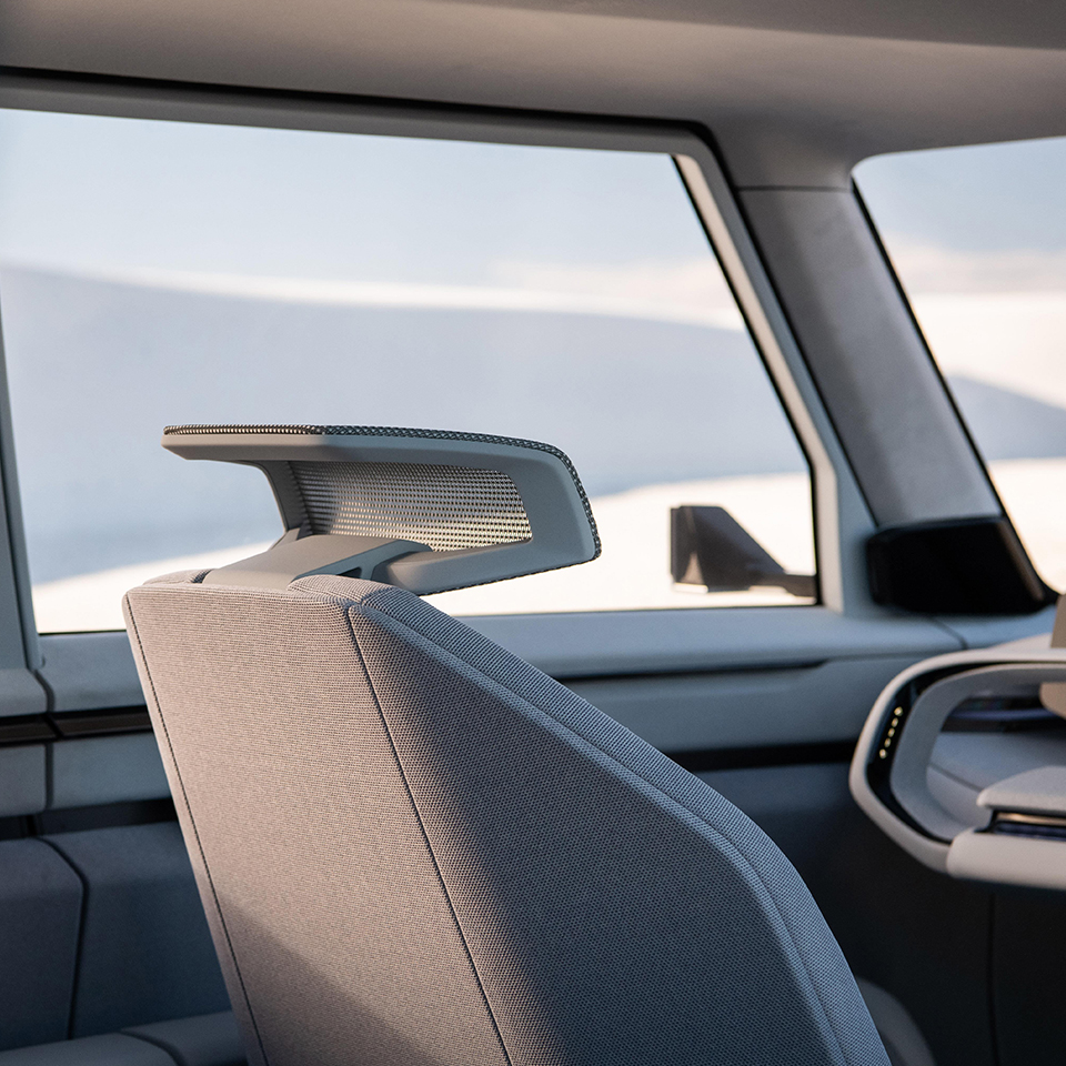The seat cover of the EV9 concept car made of eco-friendly materials