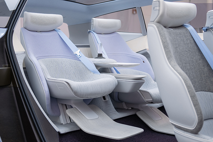 The rear seats of the Volvo Concept Recharge