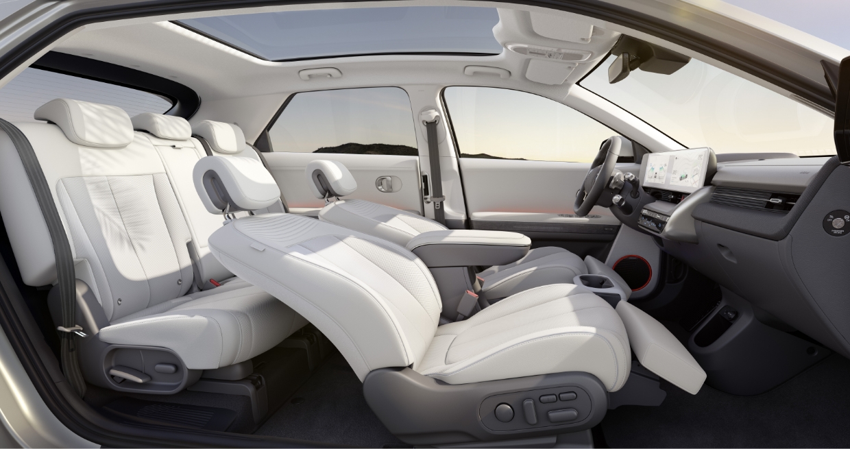Interior of Hyundai Ioniq 5 using various eco-friendly and recycled materials