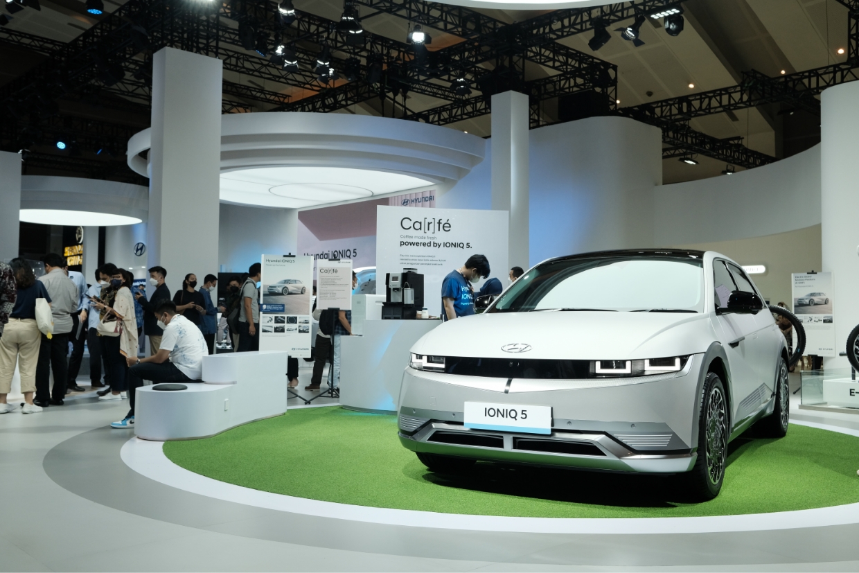 2022 IIMS 모터쇼 부스에 자리한 아이오닉 5의 모습
