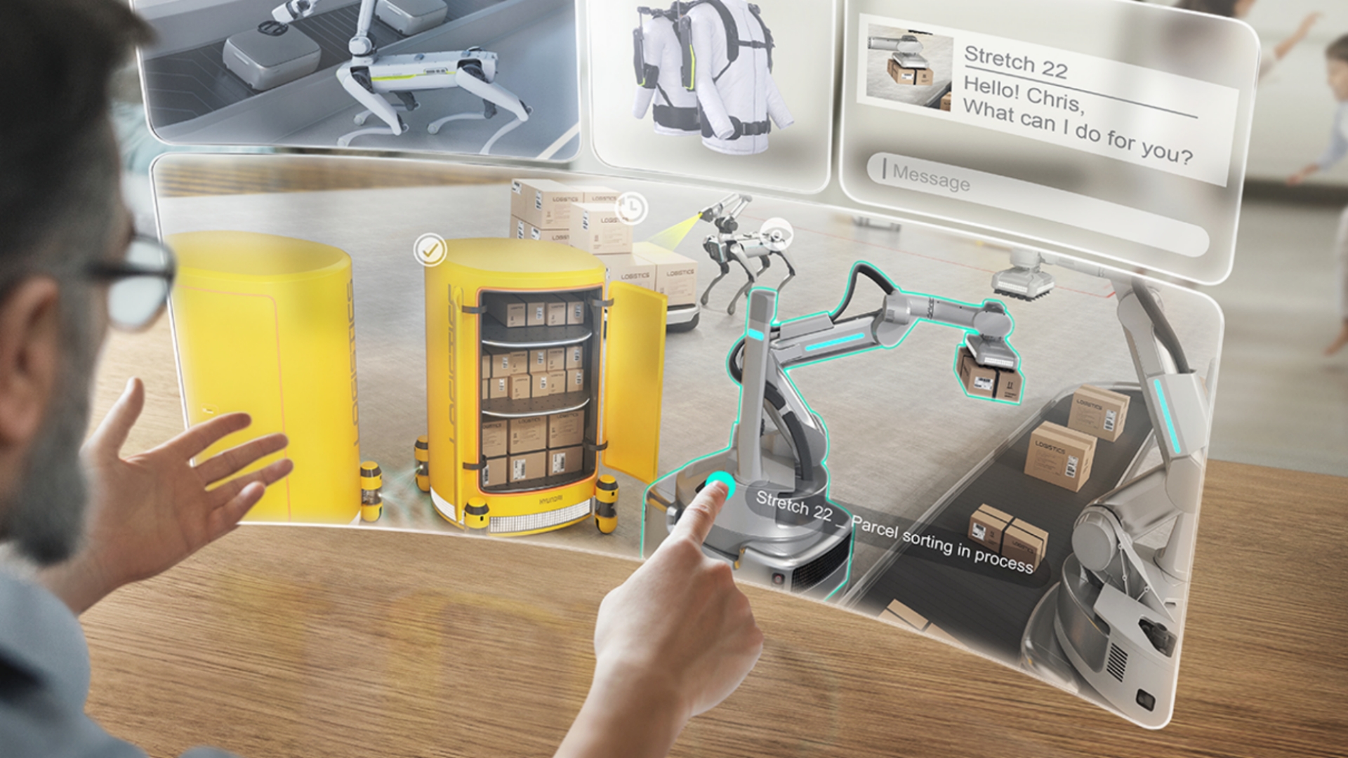 메타버스에서 공장을 운용하고 관리하는 모습