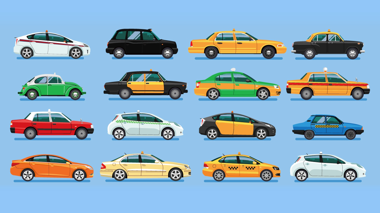 세계 각국의 택시를 보여주는 인포그래픽