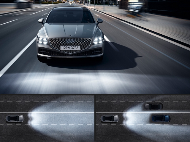 Photo to explain Genesis' intelligent headlamp system
