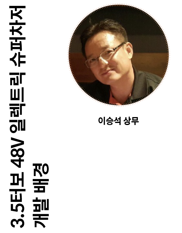 3.5터보 48V 일렉트릭 슈퍼차저를 개발한 이승석 상무의 모습