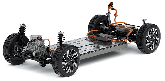 제네시스 GV60의 밑바탕이 된 전기차 전용 플랫폼 E-GMP의 모습