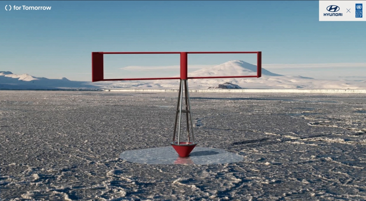 설원에 놓여 있는 리얼 아이스의 모습