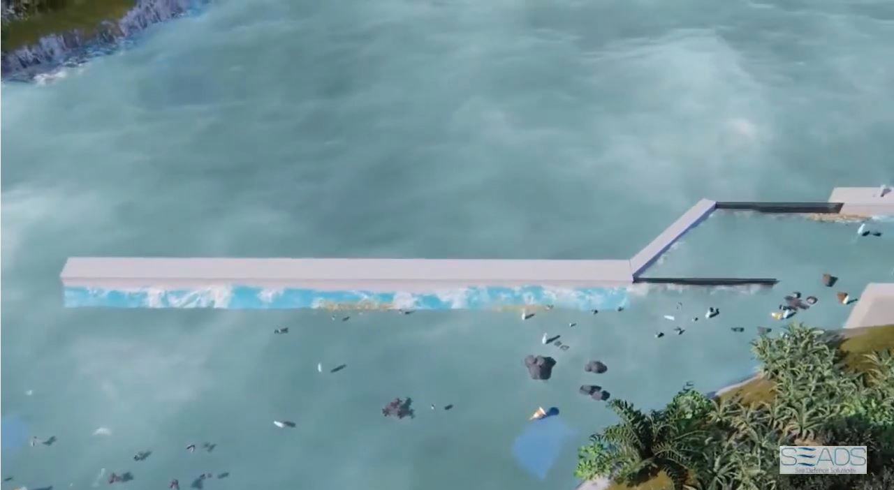 하천의 쓰레기를 모으는 블루 베리어스의 이미지