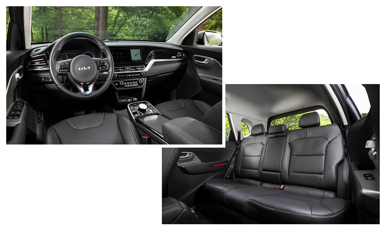 Front and rear seats of the Niro Plus