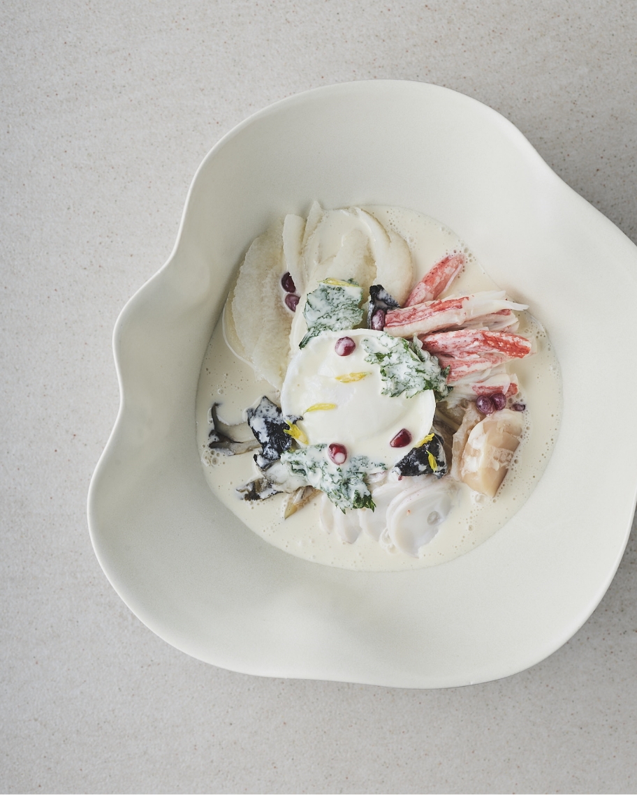 제네시스 하우스 뉴욕 레스토랑의 수란채 메뉴