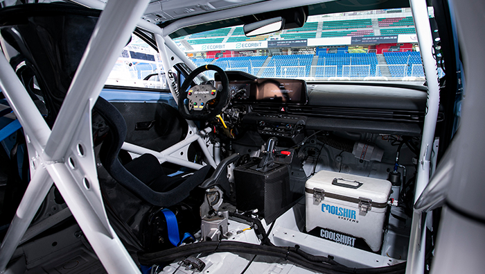 The interior of the Avante N One Make race car