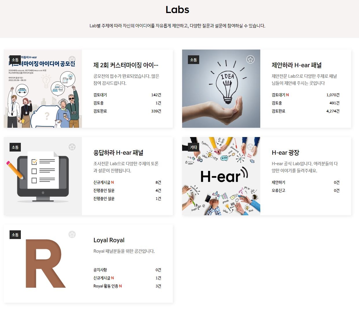Various communication channels on the Hear website