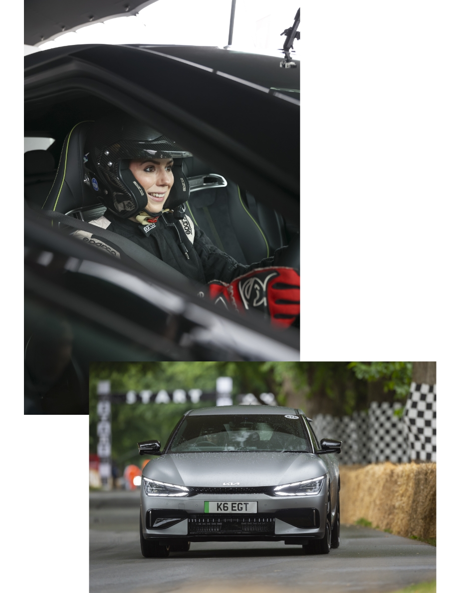 힐클라임 코스를 주행하는 EV6 GT의 모습