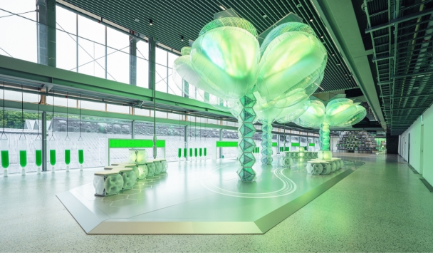 현대 모터스튜디오 부산에서 개최한 해비타트 원 전시회의 모습