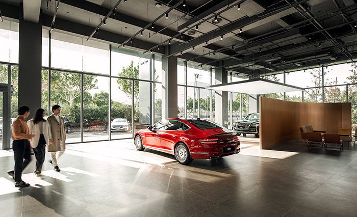 중국에 마련된 제네시스 전시장의 모습