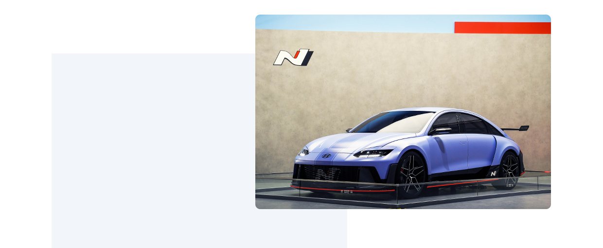 현대자동차 아이오닉 6의 고성능 콘셉트 모델인 RN22e의 모습