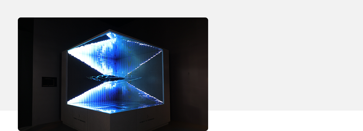 기아 디자인 철학이 반영된 전시 공간의 모습