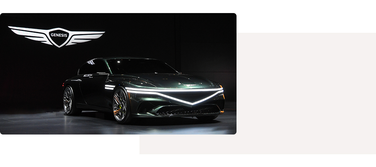 부산모터쇼에 등장한 제네시스 엑스 스피디움 쿠페 콘셉트의 모습