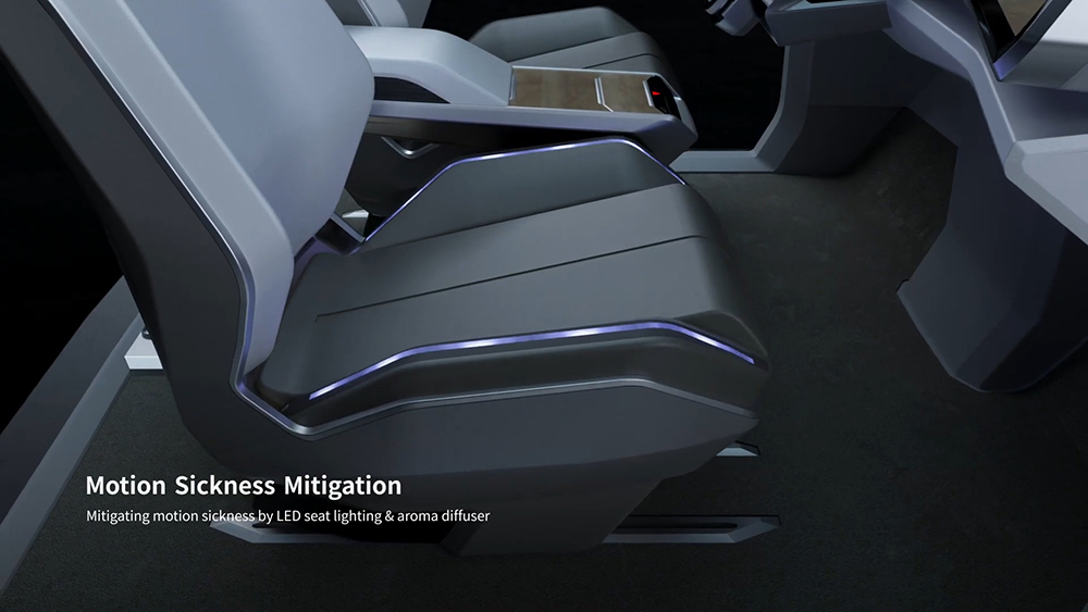 Seat with function to reduce motion sickness