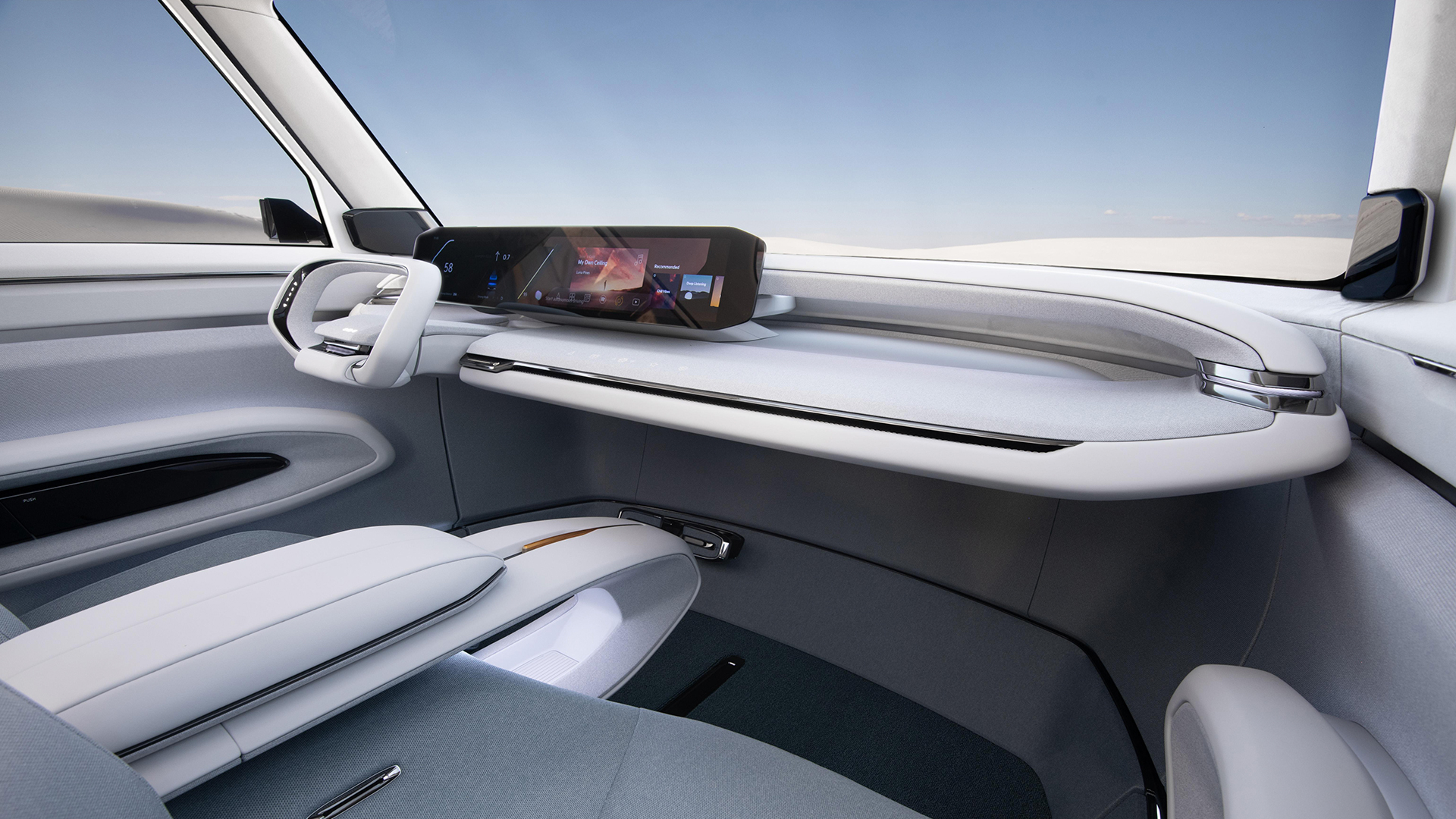 The interior of the Kia EV9 concept