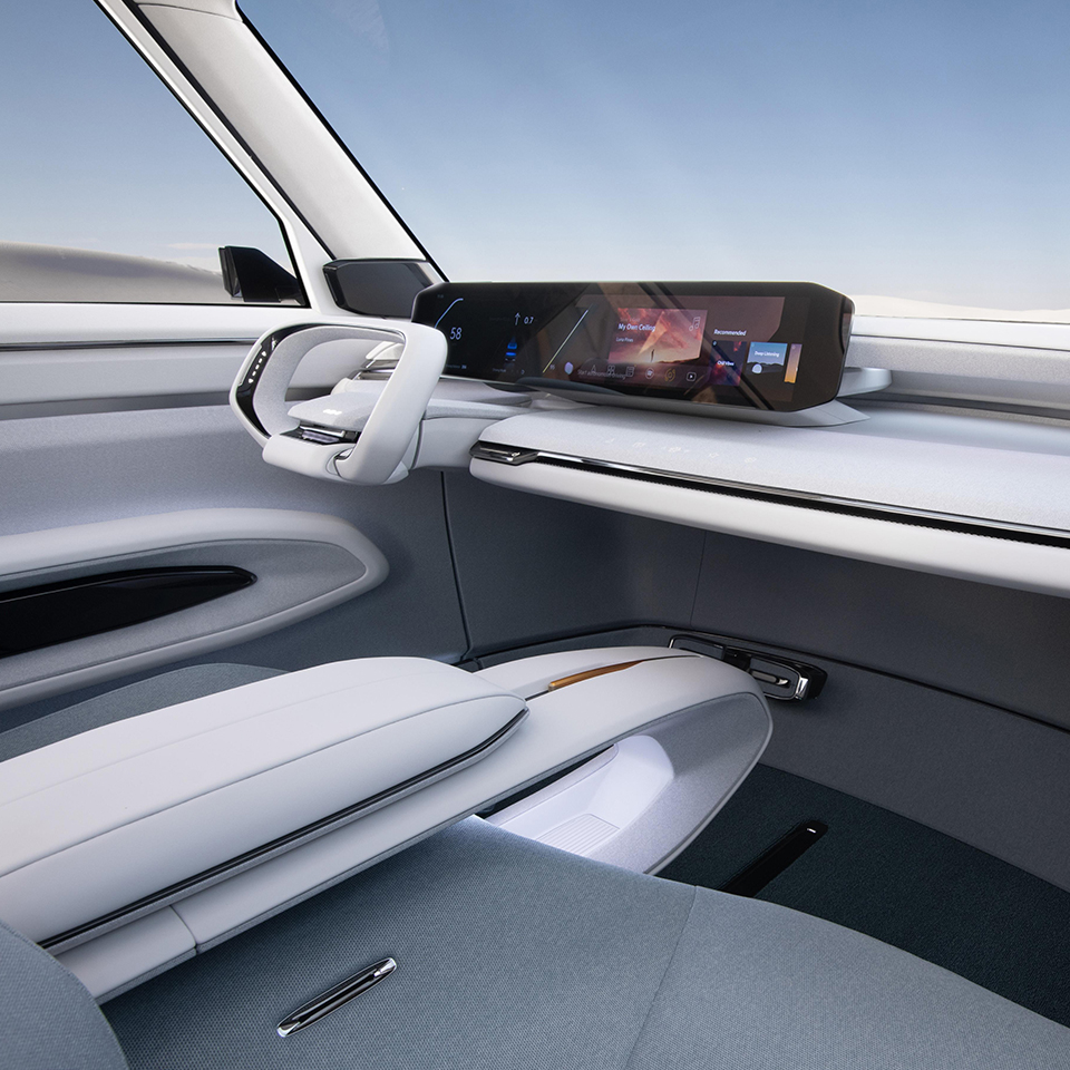 The interior of the Kia EV9 concept
