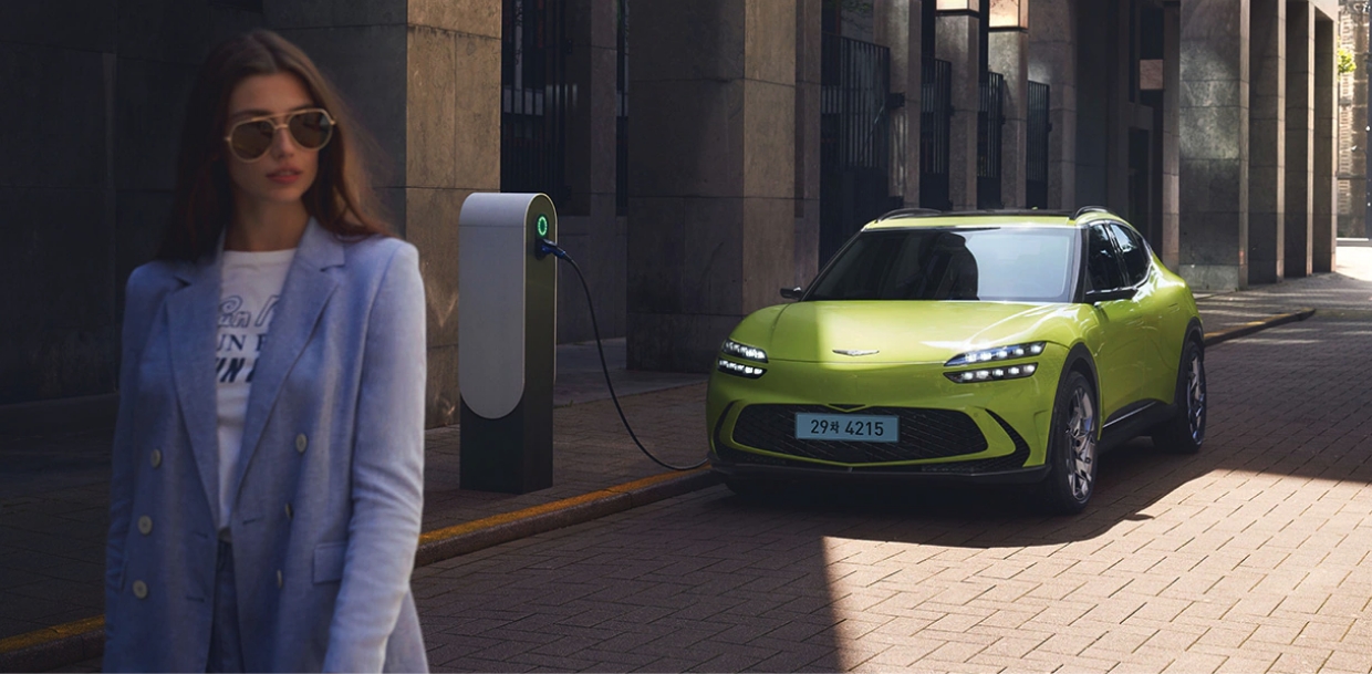 제네시스 GV60 충전 모습