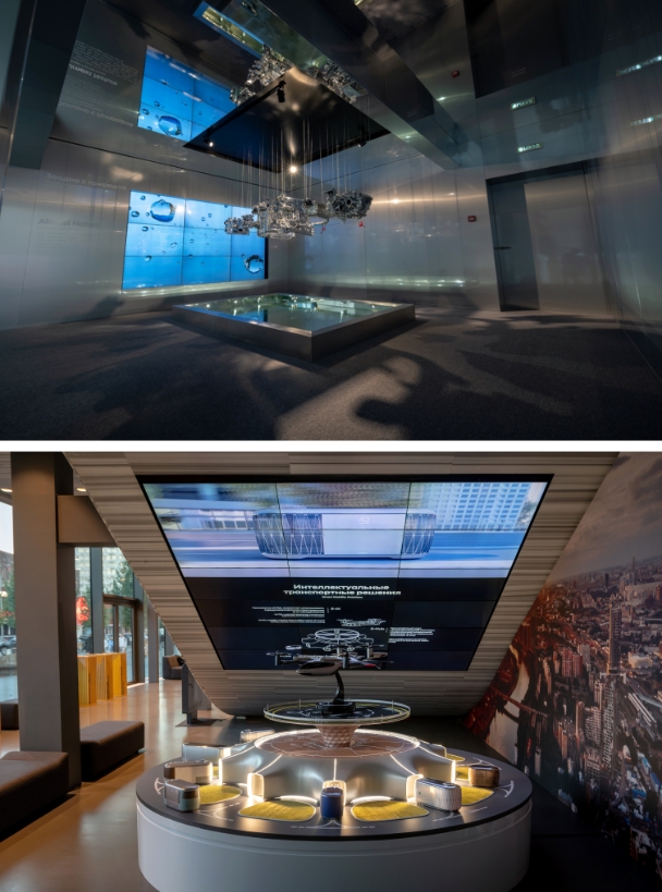 Exhibition inside Hyundai Motorstudio Moscow