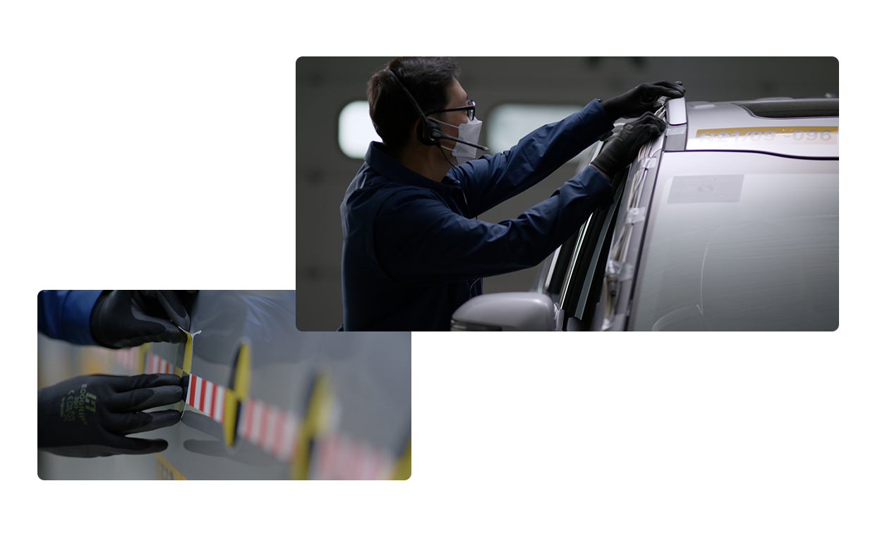 충돌시험 분석 과정 장면