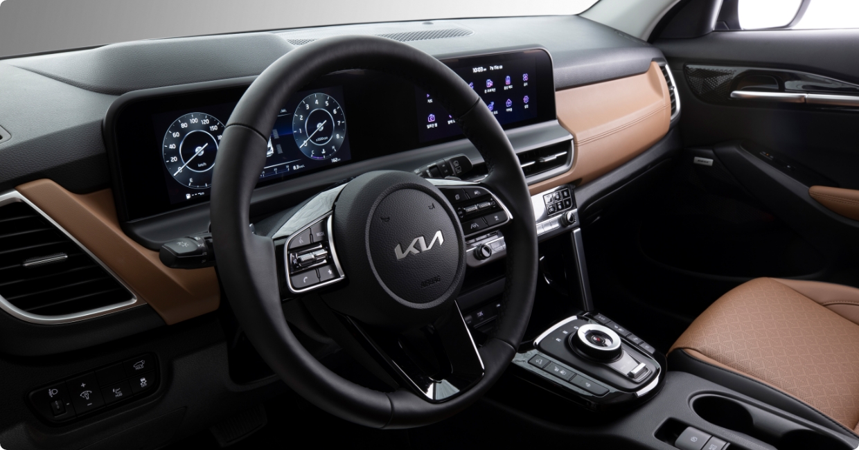 The driver's seat of The New Seltos