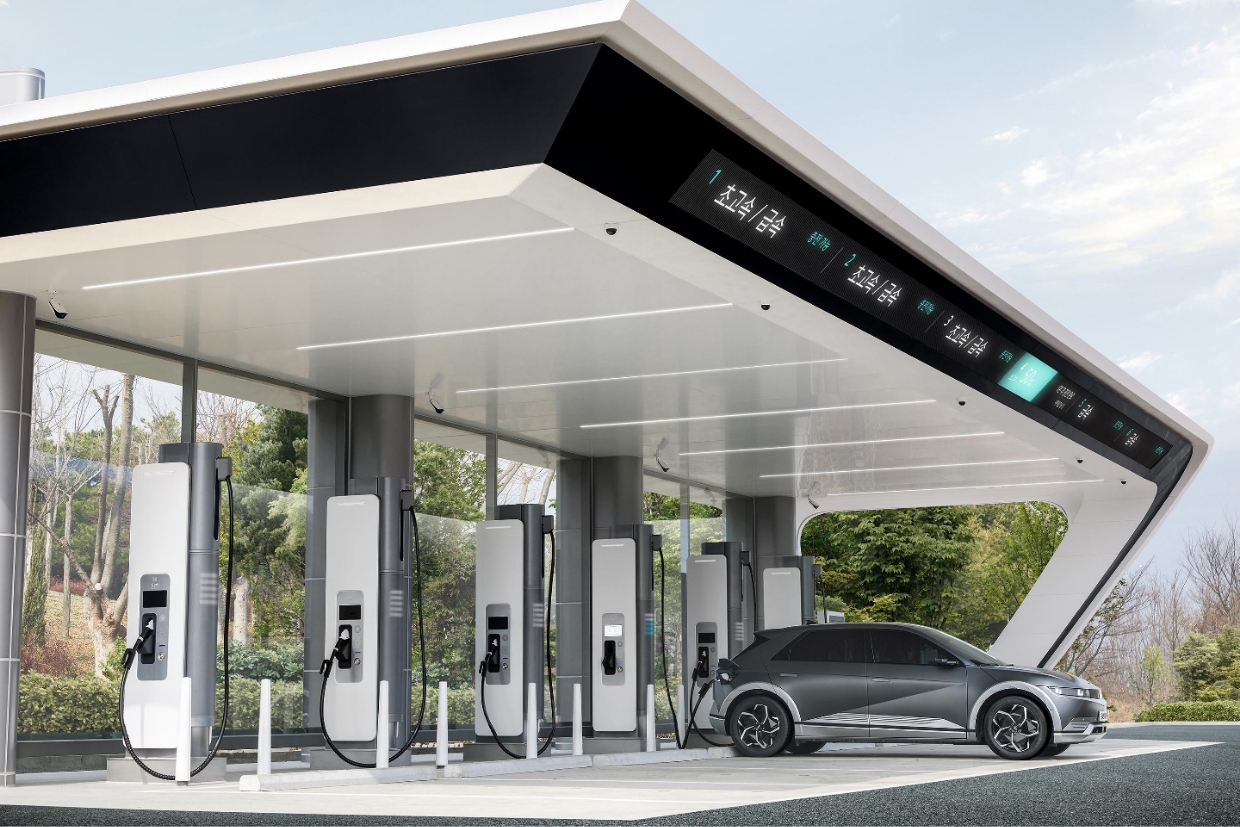 Hyundai's ultra-fast charging station e-Pit and Ioniq 5 taken by photographer Seongpil Min