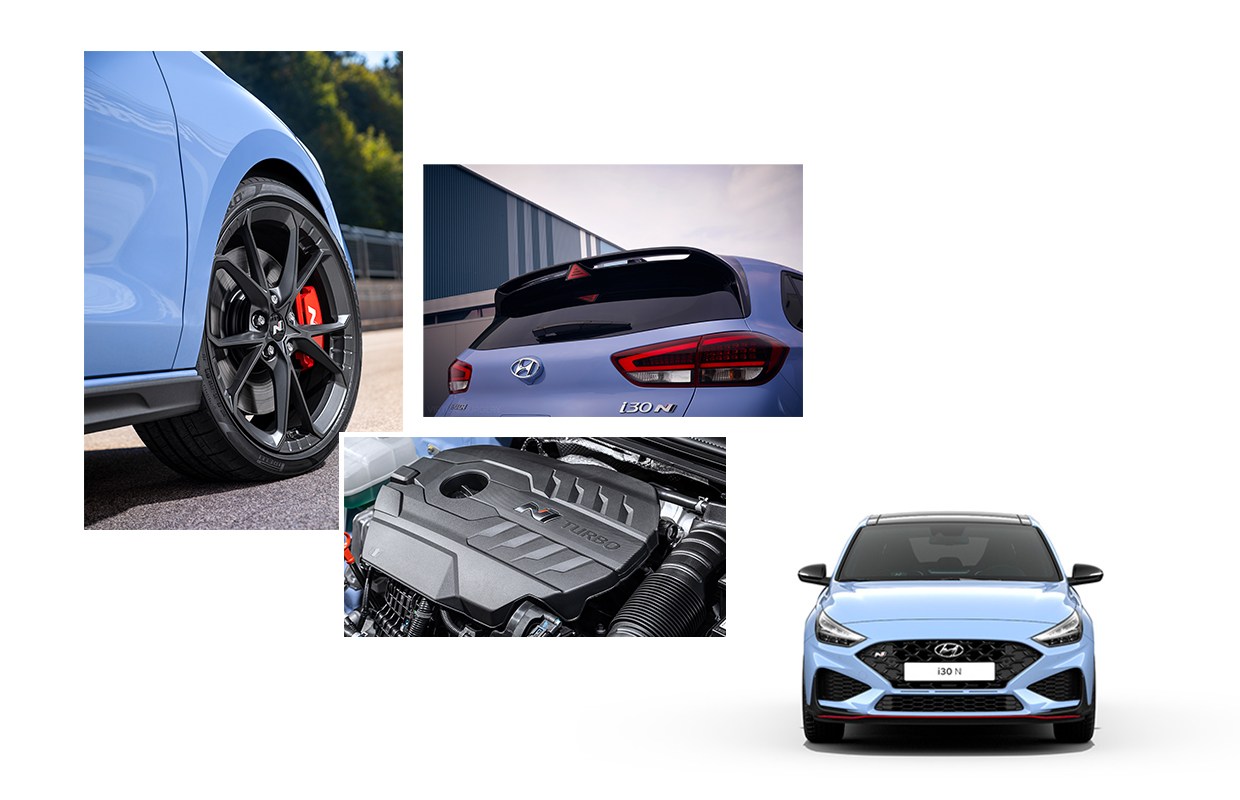 현대차 i30 N의 휠과 머플러
