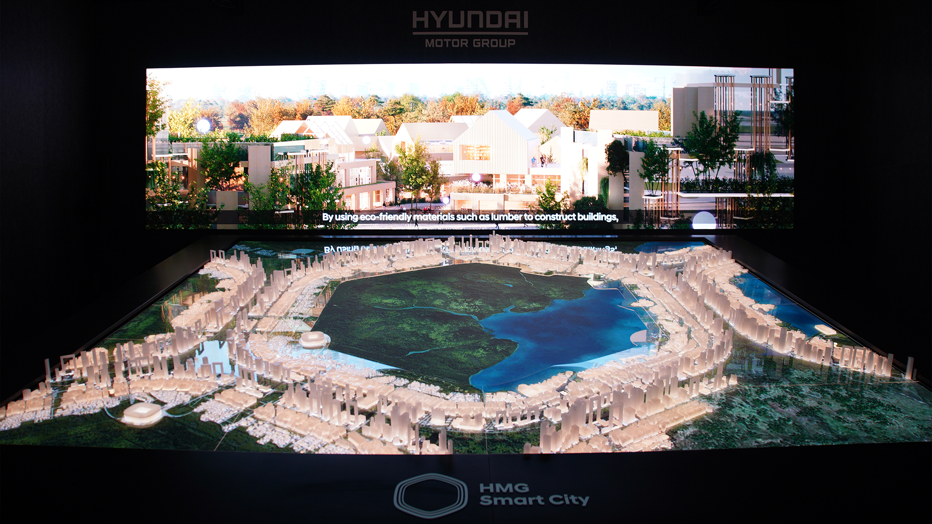 HMG 스마트 시티 조감도 프레젠테이션 모습