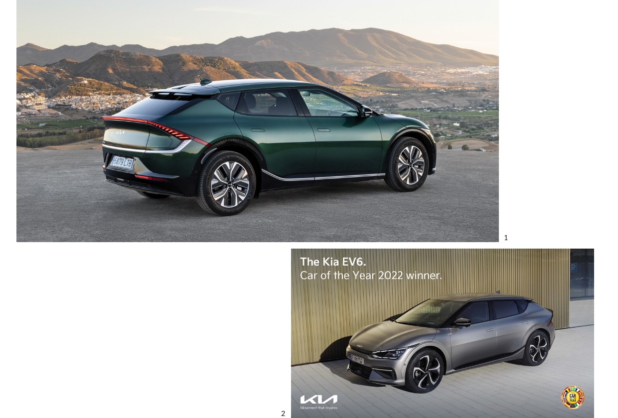 2022년 유럽 올해의 차에 선정된 기아 EV6의 모습