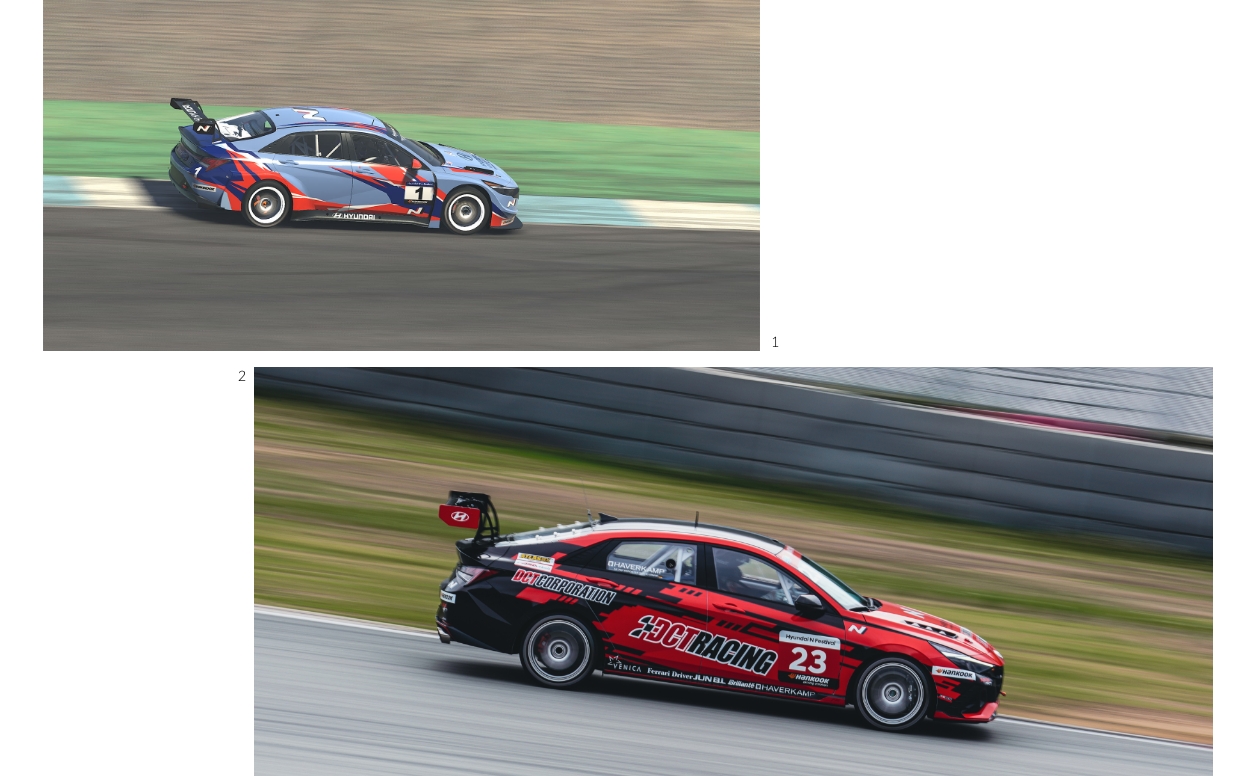 Driving theory is also important if you want to improve your skills in racing simulation 2. Gyu‒min’s Avante N‒cup race car running through the circuit