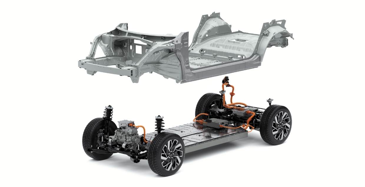 E-GMP 플랫폼과 섀시 모습