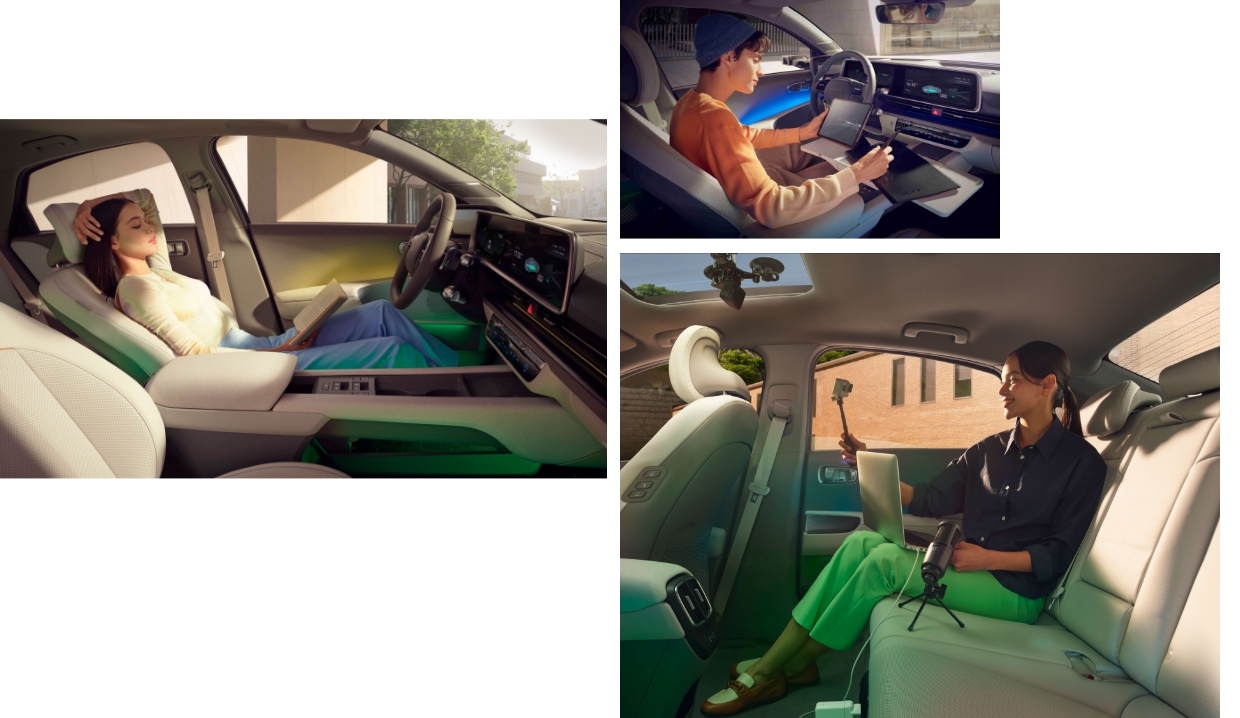 People enjoying various lifestyles in the Hyundai IONIQ 6