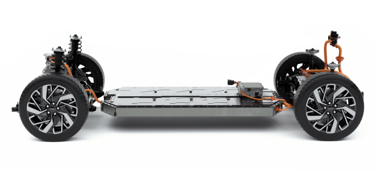 현대자동차그룹의 전기차 전용 플랫폼인 E-GMP의 모습