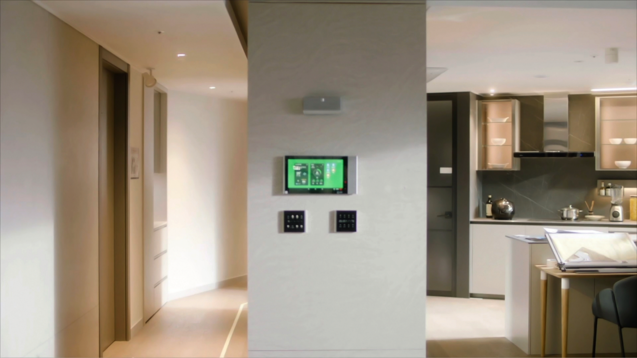 스마트홈 시스템이 적용된 모델하우스 내부