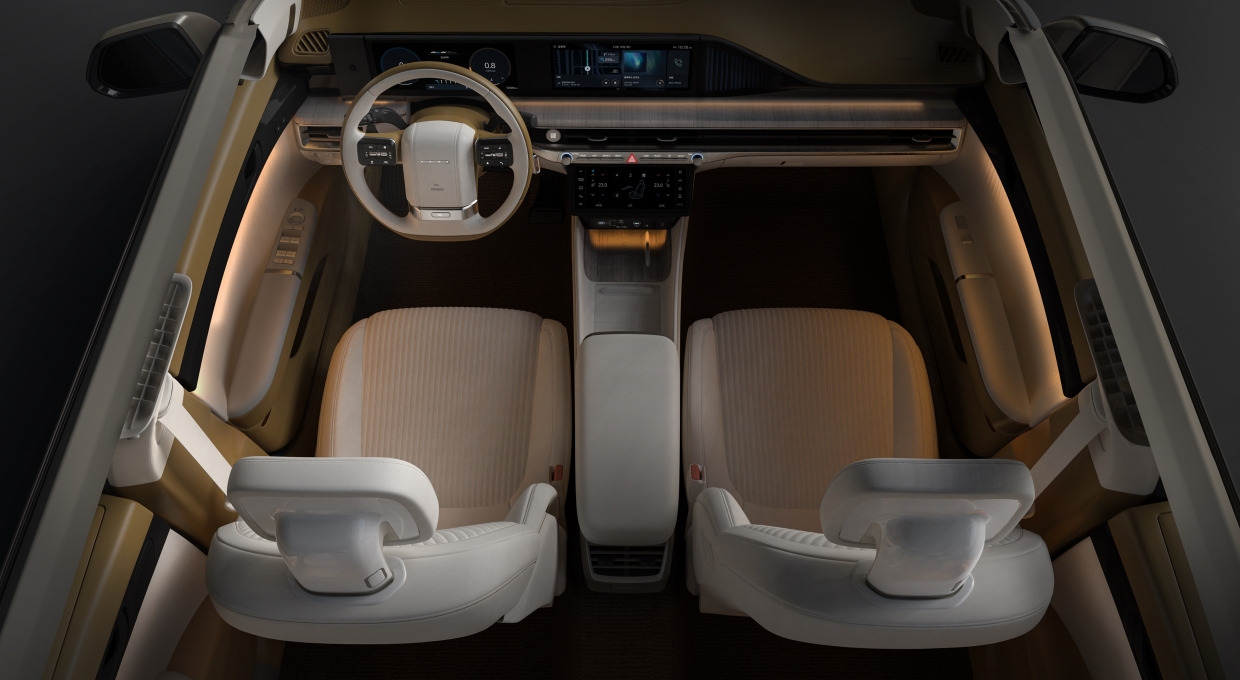 위에서 내려다본 디 올 뉴 그랜저 실내공간