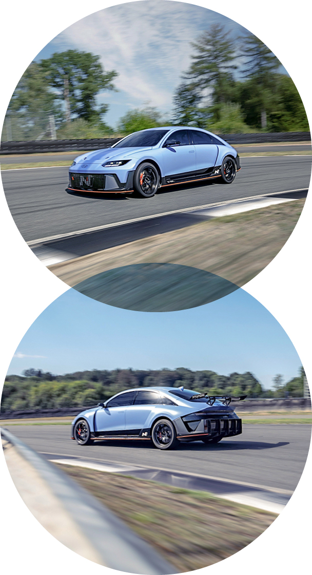 RN22e가 서킷을 주행하는 모습