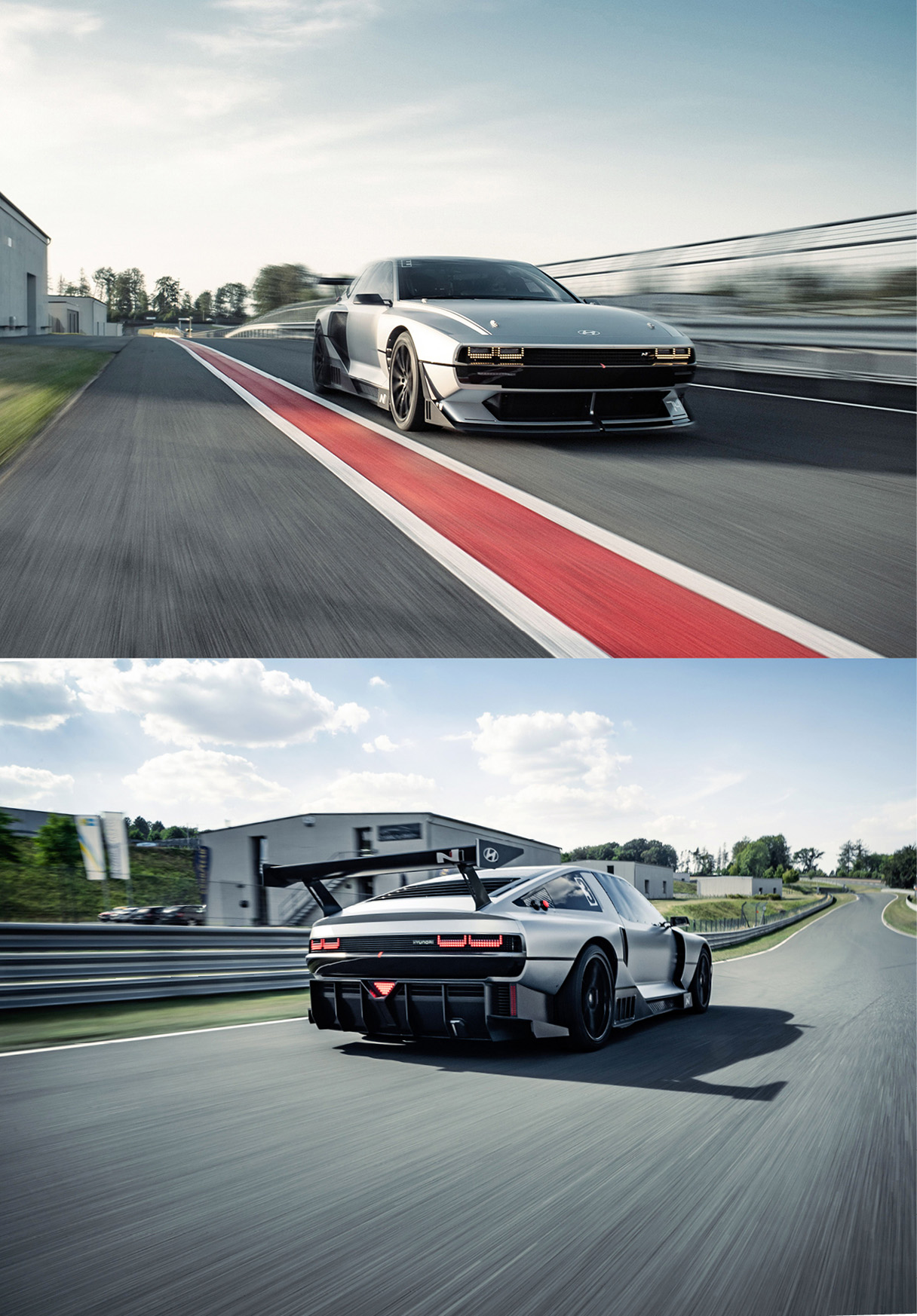 N VISION 74가 서킷을 주행하는 모습