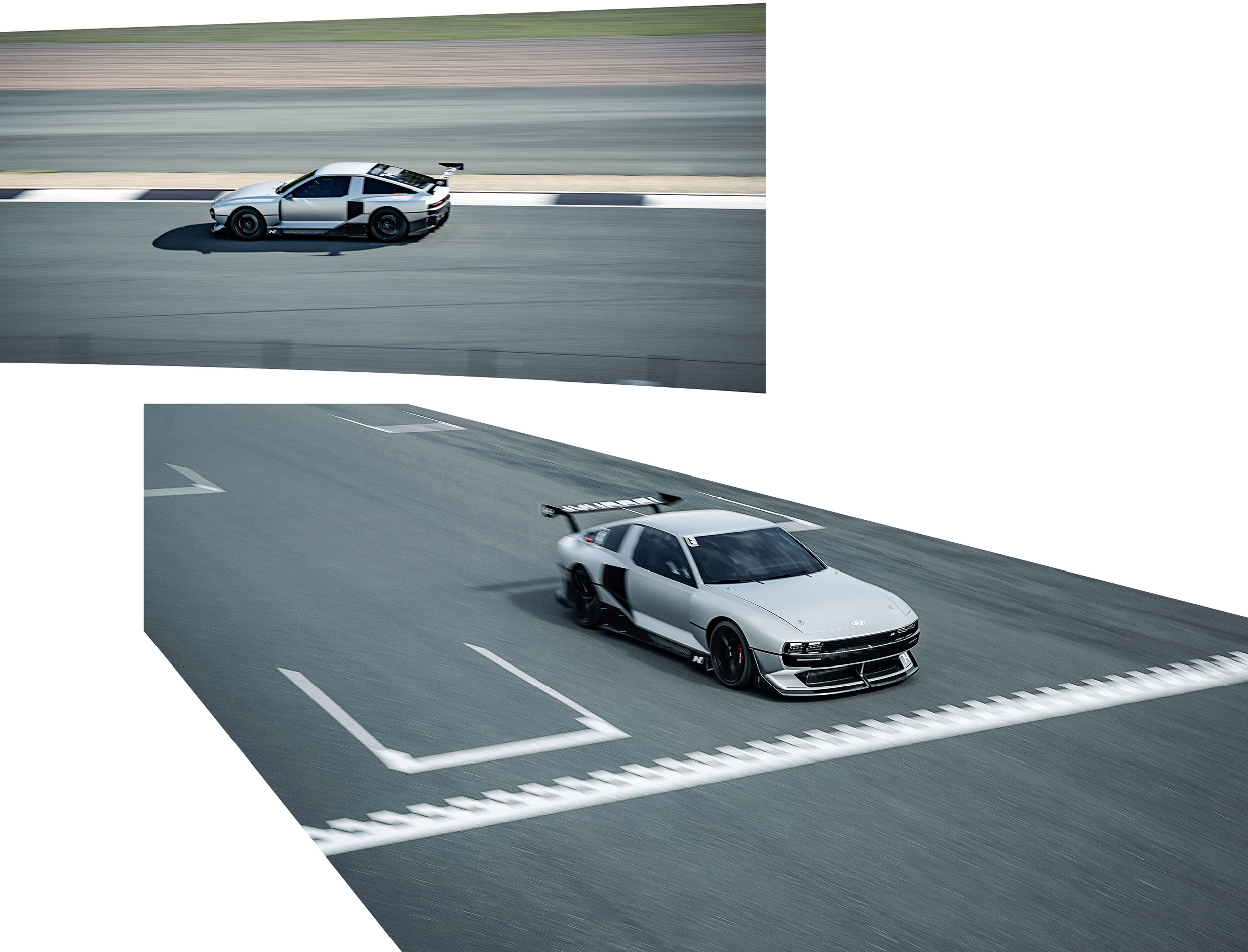 N VISION 74가 서킷을 주행하는 모습