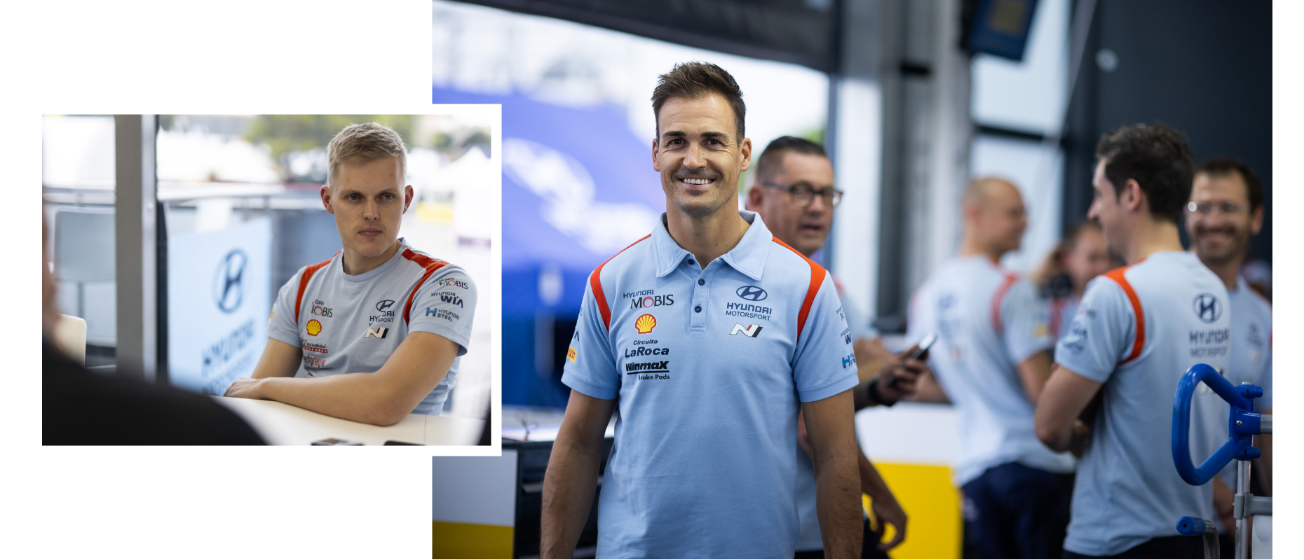 현대 월드랠리팀 오트 타낙과 다니 소르도의 모습