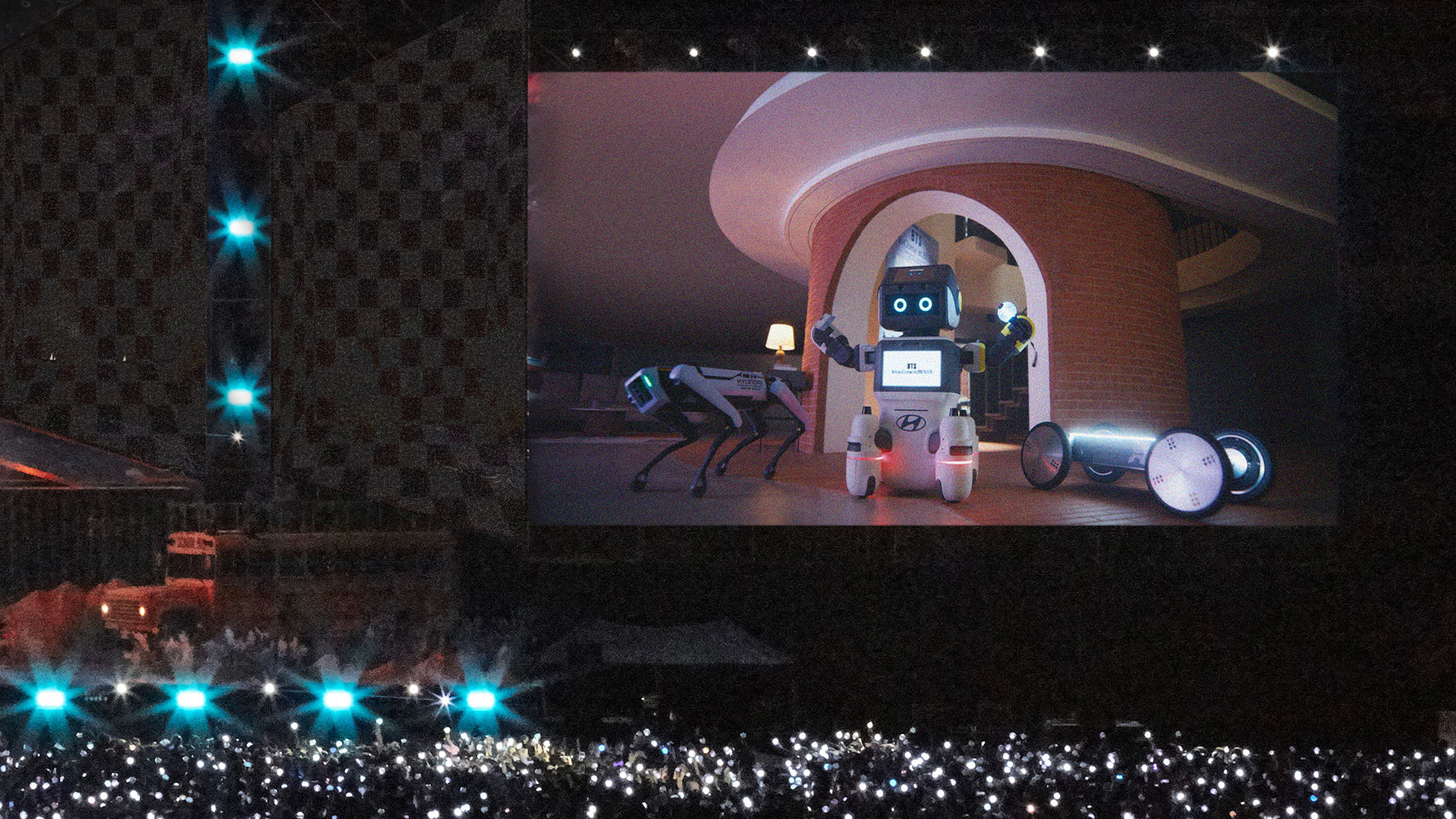 방탄소년단의 부산 콘서트에서 현대차그룹의 로봇들이 등장했다