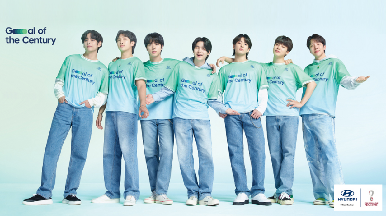 BTS posing in front of the camera