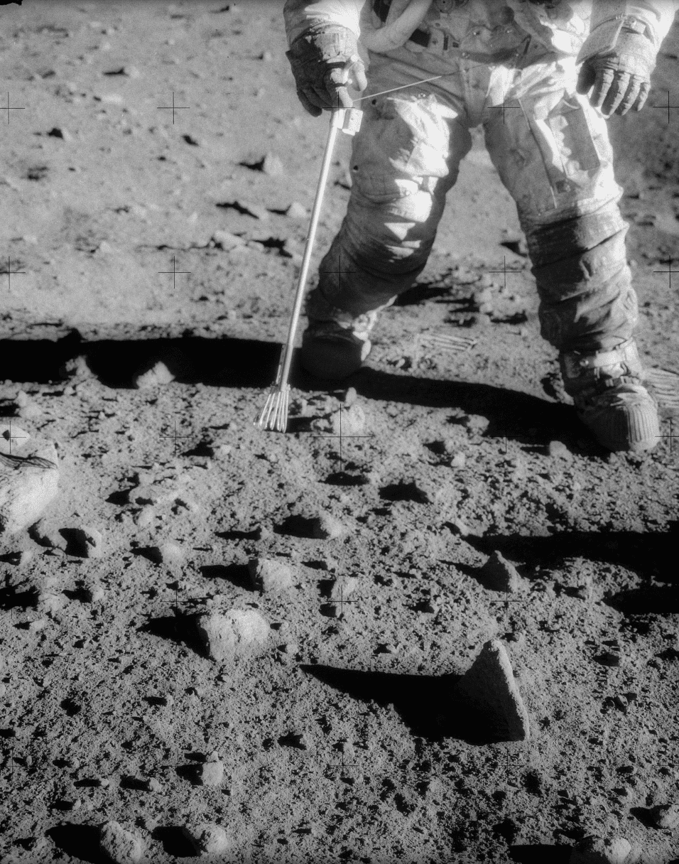 An astronaut exploring the moon's surface