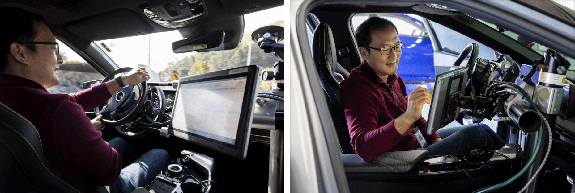 EV6 GT 핸들링 성능 연구 개발하는 모습