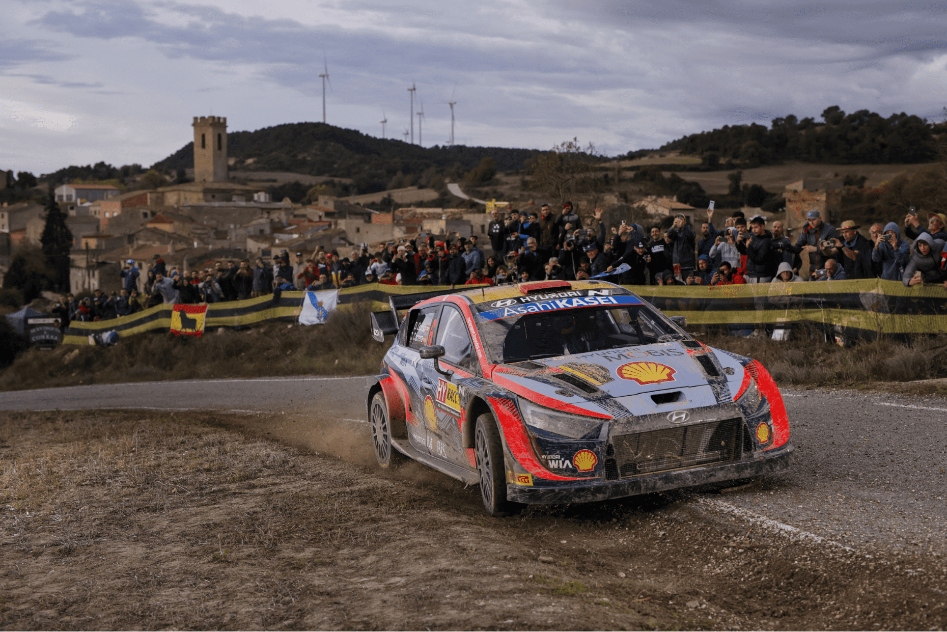 yundai i20 N Rally 1 in motion in Rally Spain