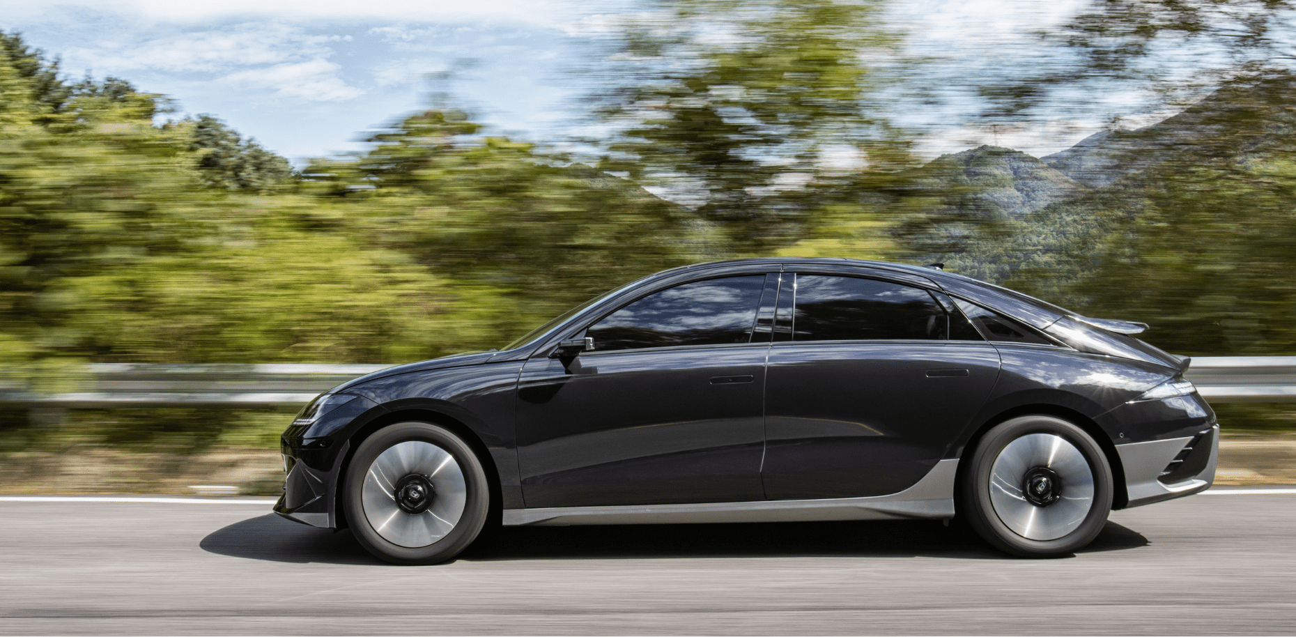 Hyundai IONIQ 6 side view in motion