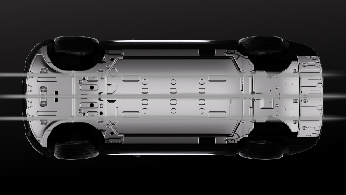 The undercover carefully wrapped around the lower part of the Hyundai IONIQ 6