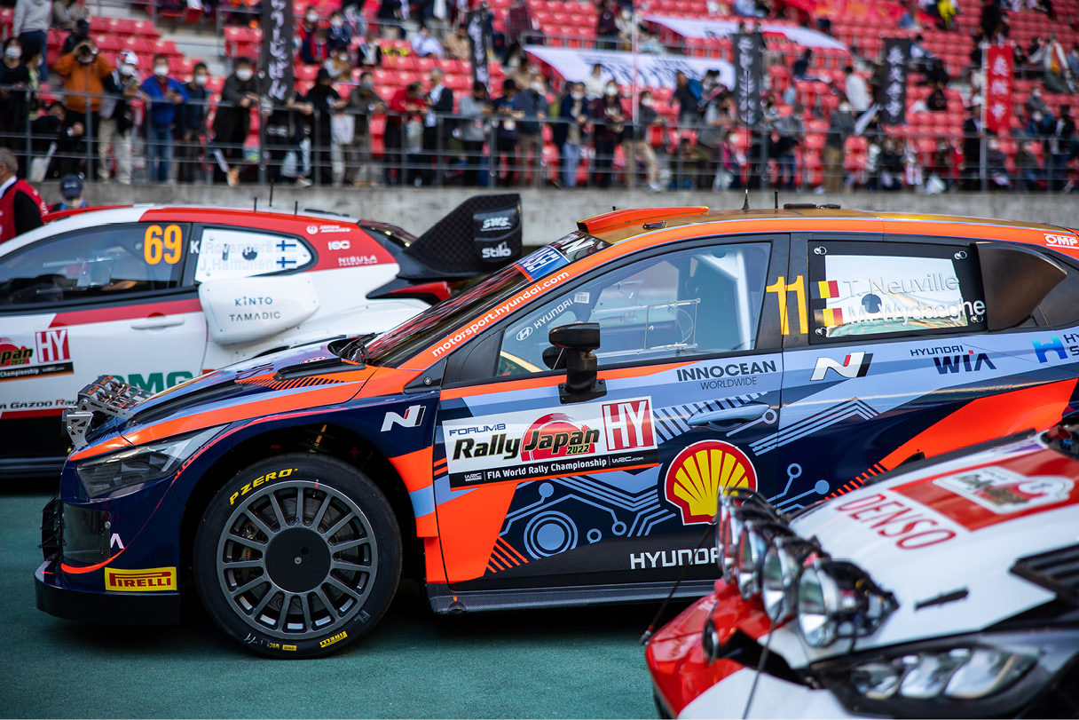 일본 랠리에 참가한 현대 i20 N 랠리1의 모습